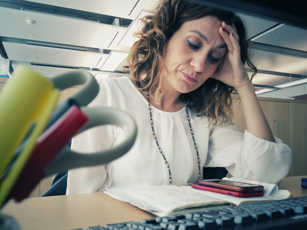 Stressed business woman